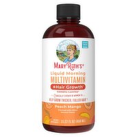 MaryRuth's Peach Mango Liquid Morning Multivitamin +Hair Growth Dietary Supplement, 15.22 fl oz
