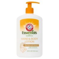 Arm & Hammer Essentials Shea Butter with Vitamin E Hand & Body Lotion, 18 fl oz