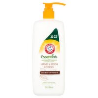 Arm & Hammer Essentials Cocoa Butter with Vitamin E Hand & Body Lotion, 32 fl oz, 32 Fluid ounce