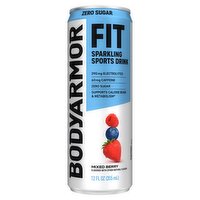 BodyArmor Fit Zero Sugar Mixed Berry Sparkling Sports Drink, 12 fl oz, 12 Fluid ounce