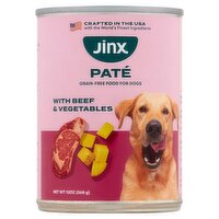Jinx Paté Grain-Free Food for Dogs with Beef & Vegetables, 13 oz