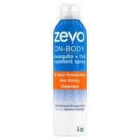 Zevo On-Body Mosquito + Tick Repellent Spray, 6 oz