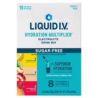 Liquid I.V. Hydration Multiplier Sugar-Free Electrolyte Drink Mix Variety Pack, 0.45 oz, 15 count