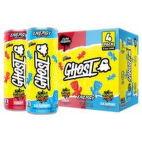 Ghost Sour Patch Kids Redberry and Blue Raspberry Energy Drink, 8.4 fl oz, 4 count