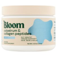 Bloom Colostrum & Collagen Peptides Unflavored Dietary Supplement, 4.16 oz