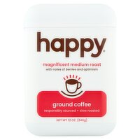Happy Magnificent Medium Roast Ground Coffee, 12 oz