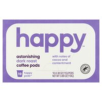 Happy Astonishing Dark Roast Coffee Pods, 0.38 oz, 10 count