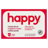 Happy Miraculous Medium Roast Coffee Pods, 0.38 oz, 10 count