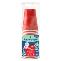 Repurpose 18oz Compostable Paper Red Cups, 20 count