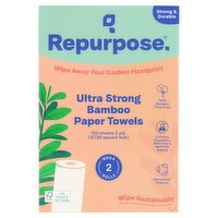 Bamboo Paper Towels 2ply 100 sheets, 2pk