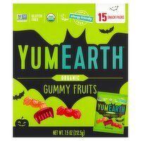 YumEarth Organic Gummy Fruits, 15 count, 7.5 oz