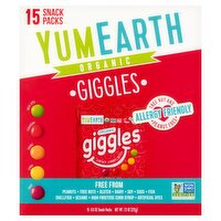 YumEarth Giggles Organic Chewy Candy Bites Snack Packs, 0.5 oz, 15 count