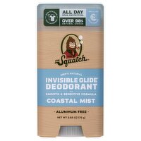Dr. Squatch Men's Natural Coastal Mist Invisible Glide Deodorant, 2.65 oz