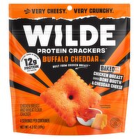 Wilde Protein Crackers Buffalo Cheddar Flavor Chicken Breast and Wheat Flour Cracker, 4.2 oz