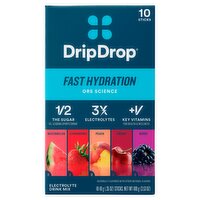 Drip Drop Fast Hydration Ors Science Electrolyte Drink Mix, 0.35 oz, 10 count