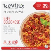 Kevin's Natural Foods Beef Bolognese Frozen Bowls, 9.5 oz