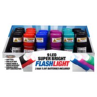Blazing LEDz 9 LED Super Bright Flashlight, Assorted Colors, 1 Count