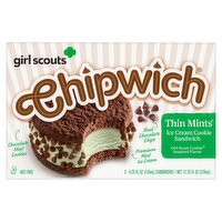 Chipwich Girl Scouts Thin Mints Ice Cream Cookie Sandwich, 4.25 fl oz, 3 count