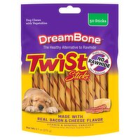 DreamBone Twist Sticks Bacon & Cheese Flavor Dog Chews with Vegetables, 50 count, 9.7 oz