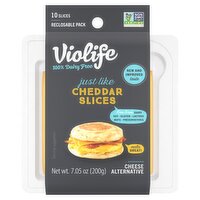 Violife Just Like Cheddar Slices Cheese Alternative, 10 count, 7.05 oz