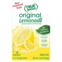 True Lemon Original Lemonade Drink Mix, 0.11 oz, 10 count