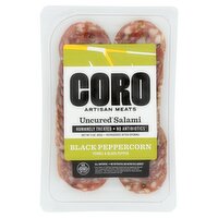 Coro Black Peppercorn Uncured Salami, 3 oz