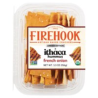 Firehook Ithaca Hummus French Onion Artisan Baked Crackers Limited Edition, 5.5 oz