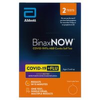 BinaxNow Covid-19/Flu A&B Combo Self Test, 2 count