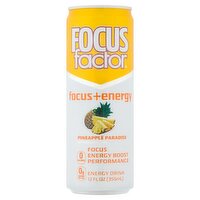 Focus Factor Focus+Energy Pineapple Paradise Energy Drink, 12 fl oz
