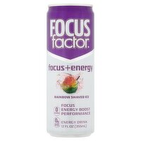 Focus Factor Focus+Energy Rainbow Shaved Ice Energy Drink, 12 fl oz
