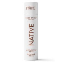 NATIVE ALUMINUM FREE DEODORANT SPRAY FOR MEN, 72 HOUR DEODORANT SPRAY, COCONUT & VANILLA, 3.5oz