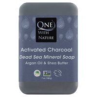 One With Nature Activated Charcoal Dead Sea Mineral Soap, 7 oz