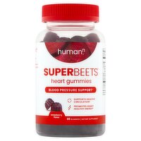 HumanN SuperBeets Strawberry Flavor Heart Gummies Dietary Supplement, 60 count