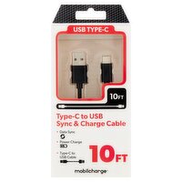 Mobilcharge 10Ft Type-C to USB Sync & Charge Cable