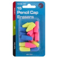 Avantix Pencil Cap Erasers, 15 count , 15 Each