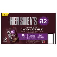 HERSHEY'S a2 Milk 2% Reduced Fat Chocolate Milk, 8 fl oz, 12 count