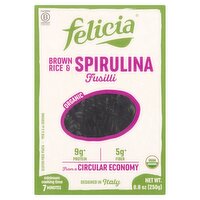 felicia Organic Brown Rice & Spirulina Fusilli, 8.8 oz