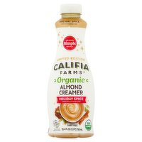 Califia Farms Organic Holiday Spice Almond Creamer Limited Edition, 25.4 fl oz