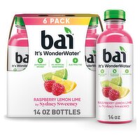 Bai It's WonderWater Raspberry Lemon Lime by Sydney Sweeney Antioxidant Beverage, 14 fl oz, 6 count