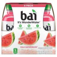 Bai It's WonderWater Kula Watermelon Flavored Antioxidant Beverage, 14 fl oz , 6 count