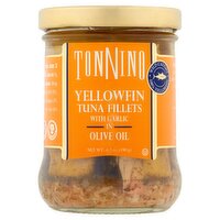 Tonnino Yellowfin Tuna Fillets with Garlic in Olive Oil, 6.7 oz