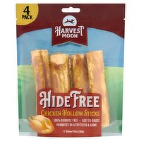 Harvest Moon Hide Free 5" Chicken Hollow Sticks Dog Chews, 4 count, 140 g