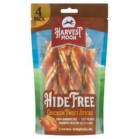 Harvest Moon 5" Hide Free Chicken Twist Sticks Dog Chews, 4 count, 5.64 oz