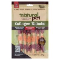 Natural Pet Peanut Butter, Sweet Potato, Beets Flavor Collagen Kabobs Dog Chews, 6 count, 2.75 oz