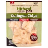 Natural Pet Peanut Butter Flavor Collagen Chips Dog Chews, 16 oz