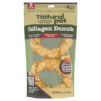 Natural Pet Peanut Butter Flavor Collagen Donuts Protein-Packed Dog Chews, 2 Count, 13.4 oz