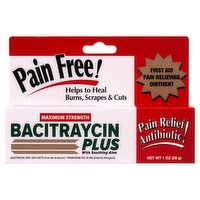 Bacitraycin Plus Maximum Strength with Soothing Aloe First Aid Pain Relieving Ointment, 1 oz, 1 Ounce