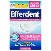 Efferdent Complete Clean Anti-Bacterial Denture Cleanser Tablets Value Size, 126 count, 126 Each