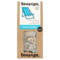 Teapigs Lemon & Ginger Tea Temples, 15 count, 1.3 oz