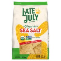 Late July Snacks Organic Sea Salt Thin & Crispy Tortilla Chips, 10.1 oz, 10.1 Ounce